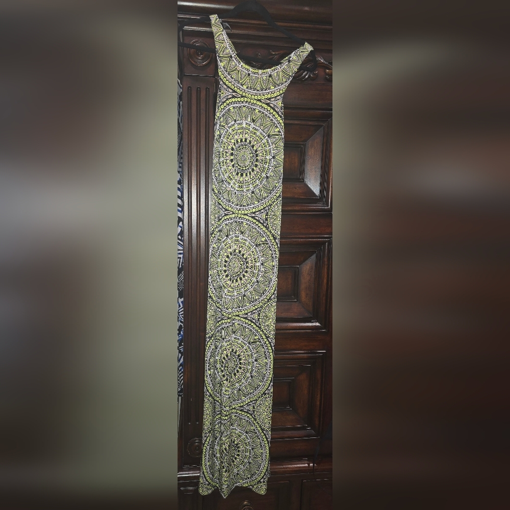 INC International Concepts Black and Green Maxi Skirt
